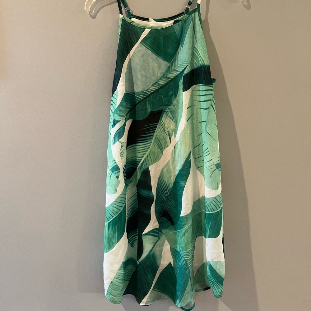 Green and white floral sundress